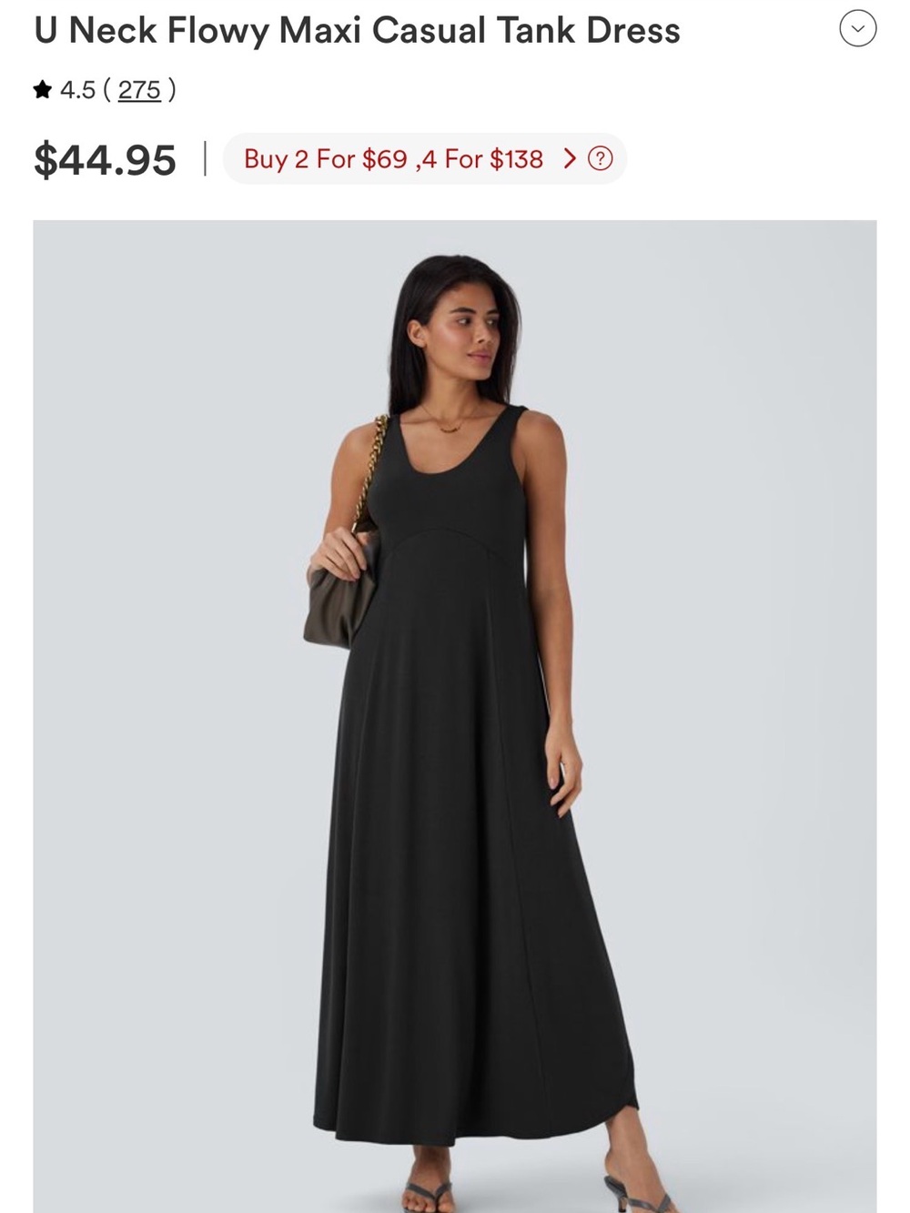 Halara Black Sleeveless Maxi Dress with Side Slits - Picture 4 of 7